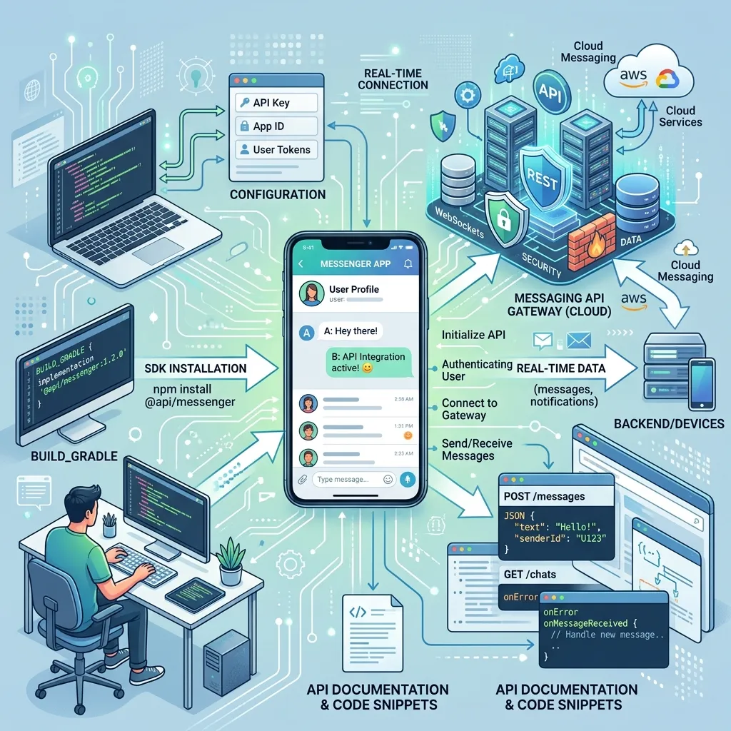 How do you integrate a messaging API into your app